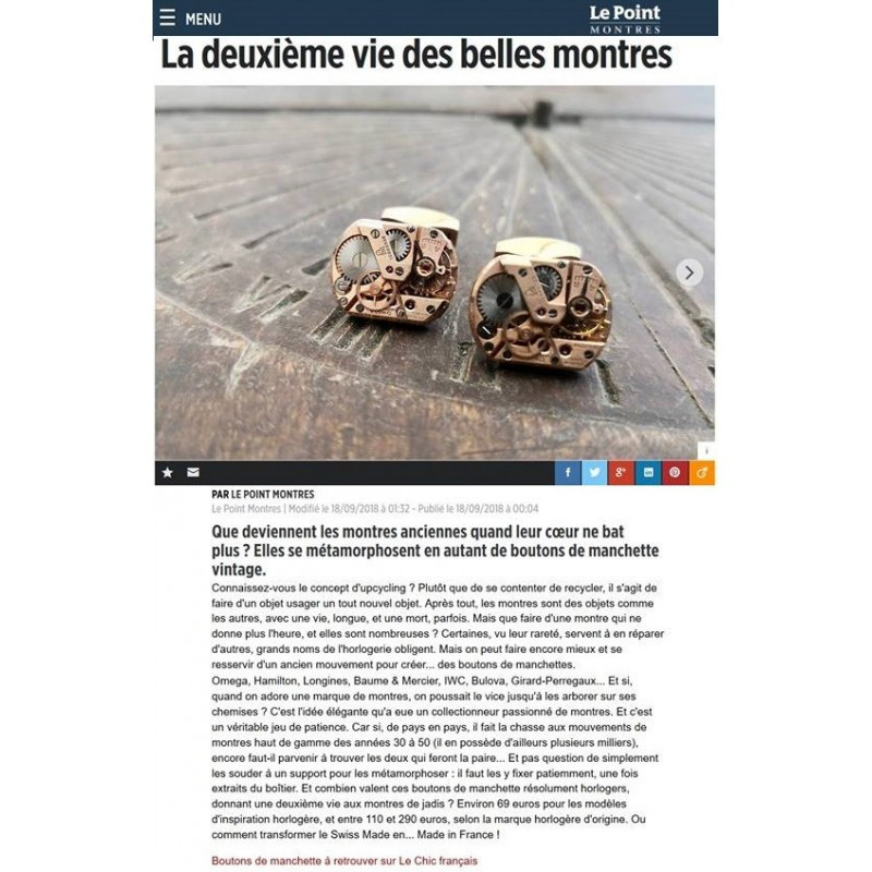 Boutons de manchette Mécanisme de montres Rolex